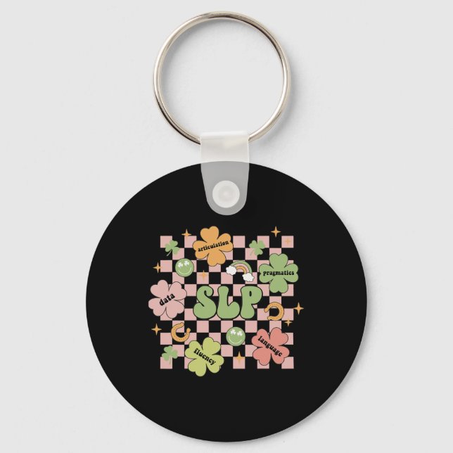 Groovy Speech Language Pathology St Patricks Day S Keychain (Front)
