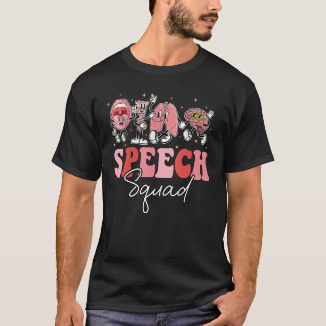 Groovy Speech Therapy Speech Language Pathologist  T-Shirt (Front)