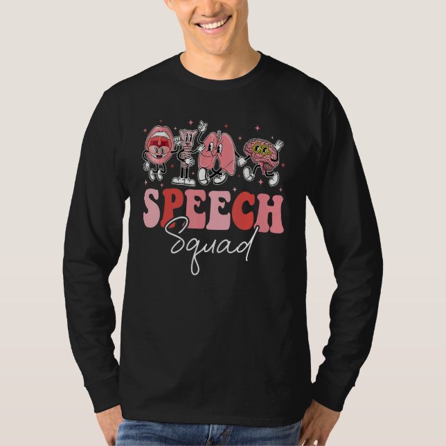 Groovy Speech Therapy Speech Language Pathologist  T-Shirt (Front)