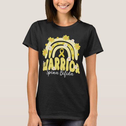 groovy spina bifida warrior rainbow flower  	 T_Shirt