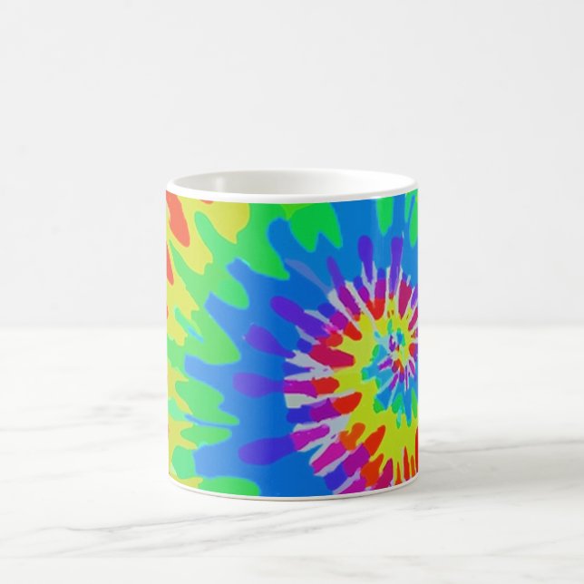 Groovy Spiral Rainbow Tie-Dye Mug (Center)