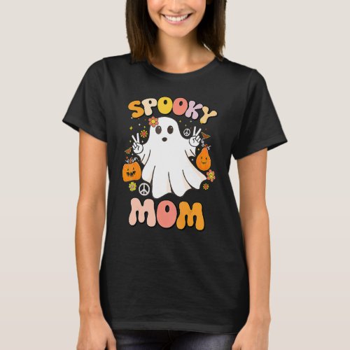 Groovy Spooky Mom Ghost Boo Halloween Costume Retr T_Shirt