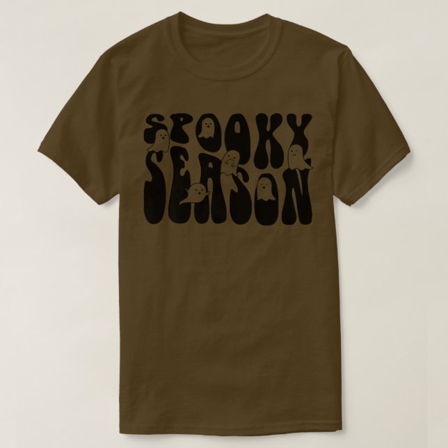 Groovy Spooky Season Boo Ghost Spooky Vibes Hallow T-Shirt (Design Front)