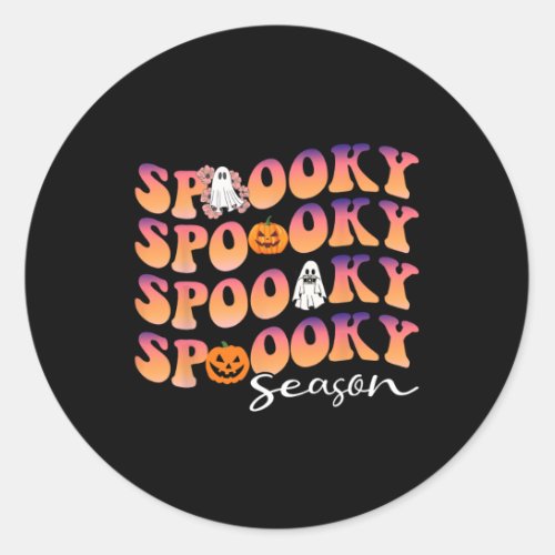 Groovy Spooky Season cute Pumpkin Halloween  Classic Round Sticker