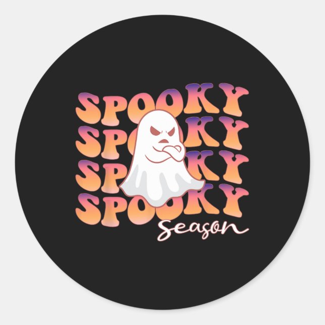 Groovy Spooky Season some boo Halloween  Classic Round Sticker (Front)