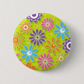 Groovy Spring Flower Power Pinback Button