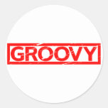 Groovy Stamp Classic Round Sticker