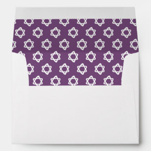 Groovy Star of David Jewish Bar Bat Mitzvah Purple Envelope