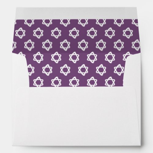 Groovy Star of David Jewish Bar Bat Mitzvah Purple Envelope