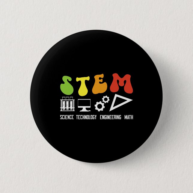 Groovy Stem Teacher Appreciation Stem Teaching  Button (Front)