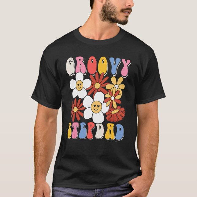 Groovy Stepdad Fathers Day Retro 60s 70s 80s Famil T-Shirt (Front)