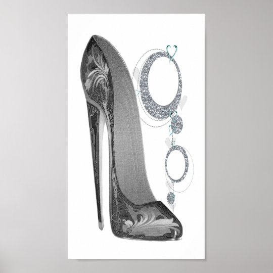 Groovy Stiletto and Sparkle Bling Poster | Zazzle.com