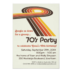Groovy Stripes 70s Party Card