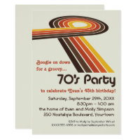 Groovy Stripes 70s Party Invitation