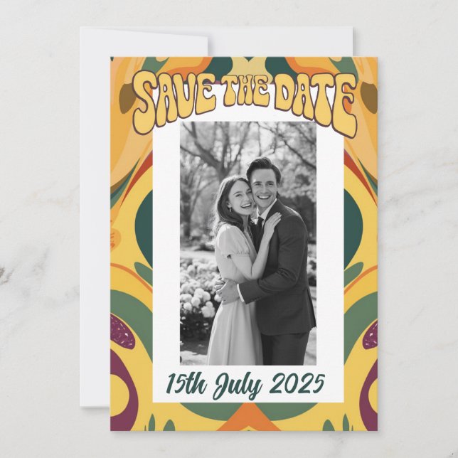 Groovy style retro 70s seventies sixties vibe announcement (Front)