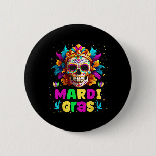 Groovy Sugar Skull Jester Costume Mardi Gras Men W Button