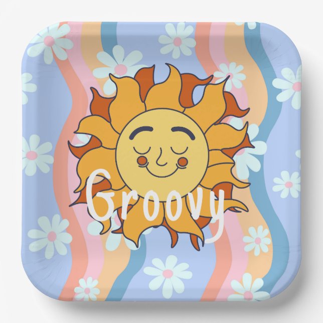 Groovy Summer  Paper Plates (Front)