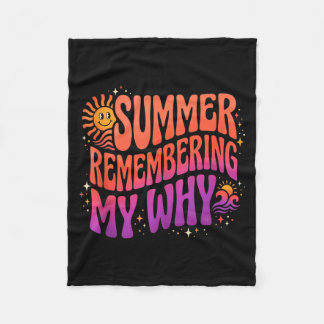 Groovy Summer Remembering My Why 70s Smiling Sun Fleece Blanket