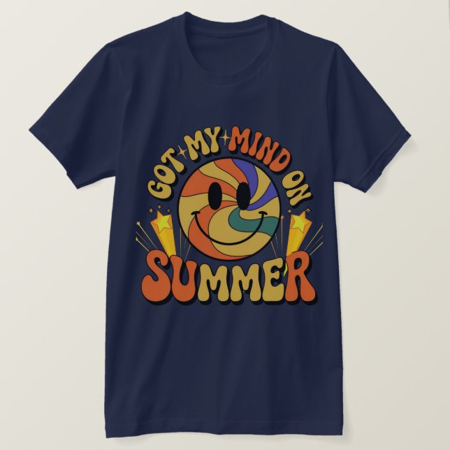 Groovy Summer Vibes Smiley Tee (Design Front)