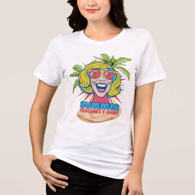 Groovy Summer Vibes Smiley Tee for Teachers (Front)