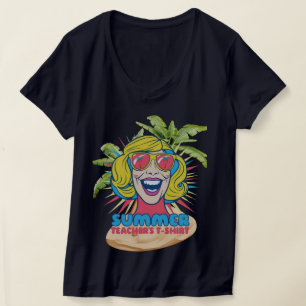 Groovy Summer Vibes Smiley Tee for Teachers