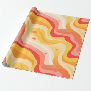 Groovy Sunny Waves Wrapping Paper