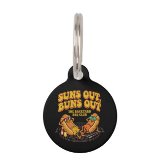 Groovy Suns Out Buns Out Backyard BBQ Club Funny Pet ID Tag