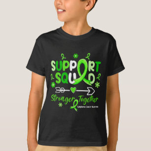 Groovy Support Squad Green Ribbon Lymphoma Cancer T-Shirt