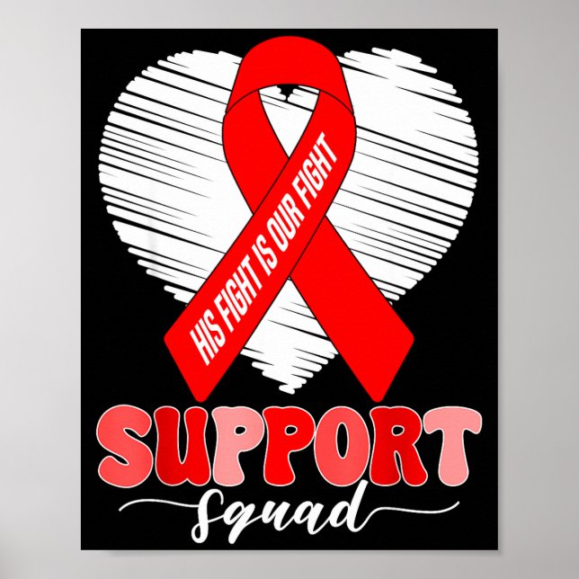 Groovy Support Squad His Fight Is Our Fight Heart  Poster (Front)