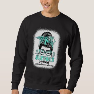 Groovy Support Squad Messy Bun Addiction Recovery Sweatshirt