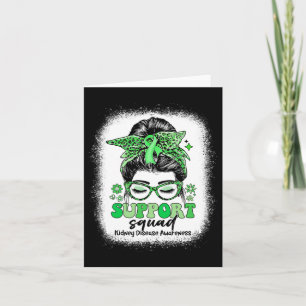 Groovy Support Squad Messy Bun Kidney Disease Card