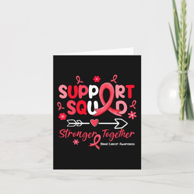 Groovy Support Squad Red Ribbon Blood Cancer Aware Card (Front)
