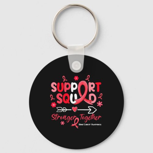 Groovy Support Squad Red Ribbon Blood Cancer Aware Keychain