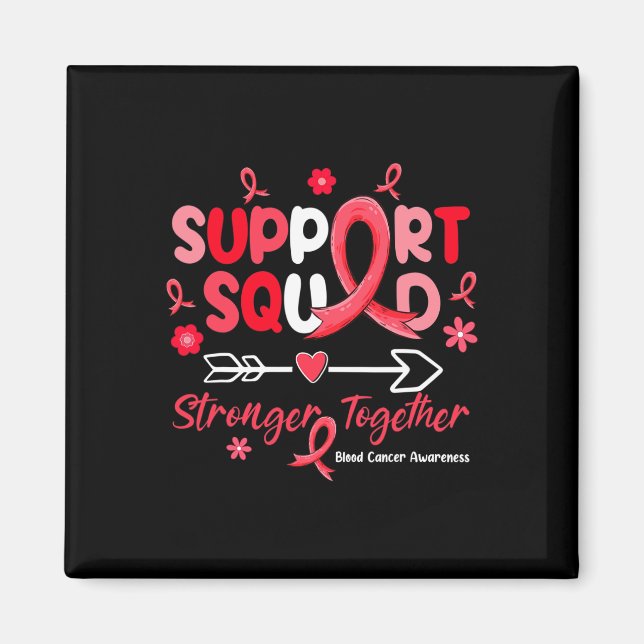 Groovy Support Squad Red Ribbon Blood Cancer Aware Magnet (Front)