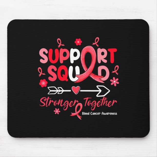 Groovy Support Squad Red Ribbon Blood Cancer Aware Mouse Pad (Front)