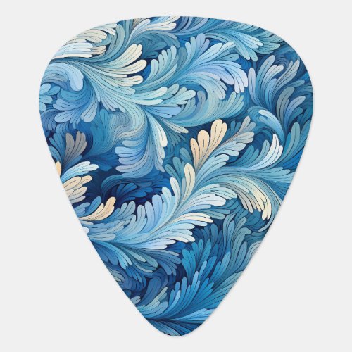 Groovy Swirling Shades of Blue Abstract Painting Guitar Pick