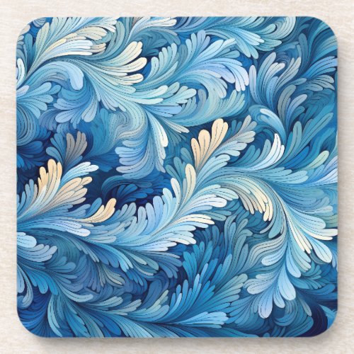 Groovy Swirling Shades of Blue Beverage Coaster