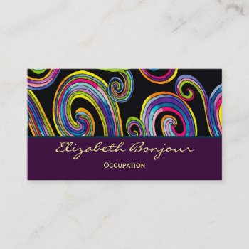 Groovy Swirls - Change Color Business Card by galleriaofart at Zazzle