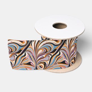 Groovy Tan and Blue Swirl