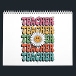 Groovy Teacher Cute Daisy Flower Retro Back School Calendar<br><div class="desc">Groovy Teacher Cute Daisy Flower Retro Back to School</div>
