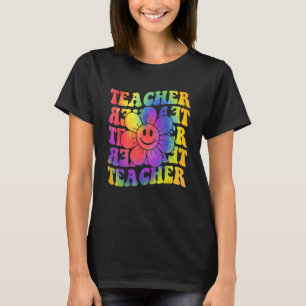 Groovy Teacher Cute Daisy Tie Dye Happy Back To Sc T-Shirt