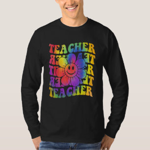 Groovy Teacher Cute Daisy Tie Dye Happy Back To Sc T-Shirt