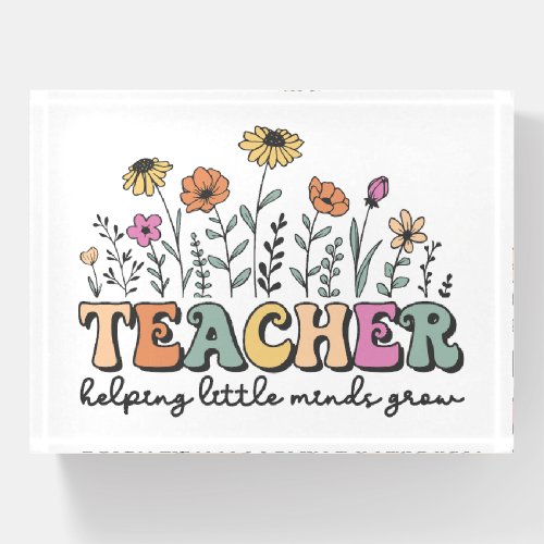 Groovy Teacher Flowers Paperweight Gift