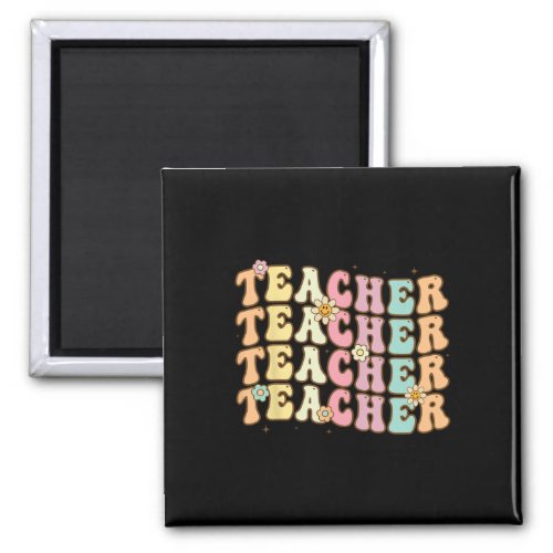 Groovy Teacher Inspirational Colorful Back To Scho Magnet