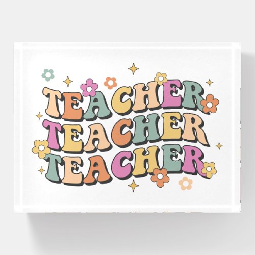 Groovy Teacher Paperweight Appreciation Gift