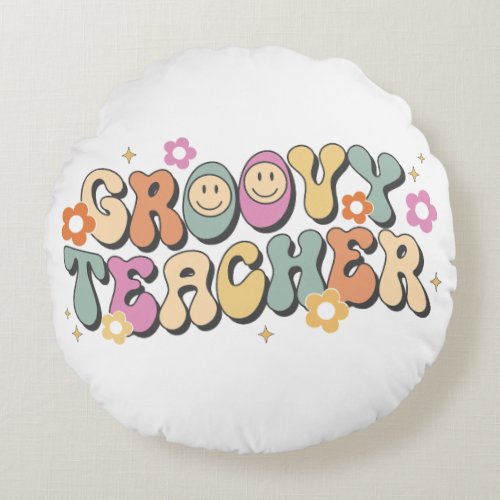 Groovy Teacher Pillow Classroom Decor Gift