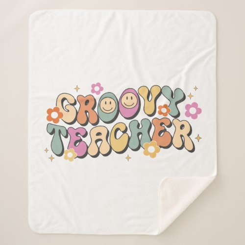 Groovy Teacher Sherpa Blanket Appreciation Gift