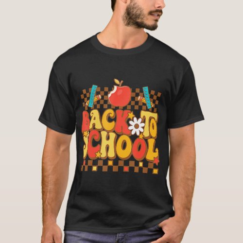 Groovy Teacher Vibes Elementary Welcome Back To T_Shirt