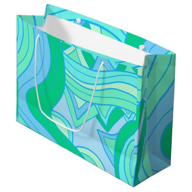 Groovy Teal Large Gift Bag (Front Angled)