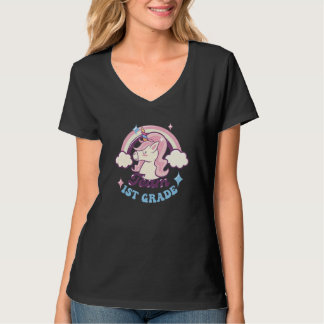 Groovy Team 1st Grade Unicorn Girls Back To School T-Shirt